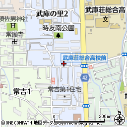 兵庫県尼崎市武庫の里周辺の地図
