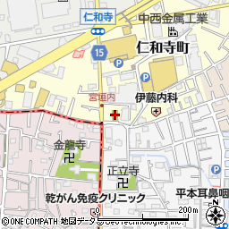 セブンイレブン寝屋川仁和寺町店周辺の地図