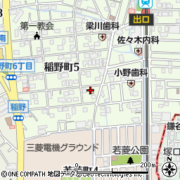 稲野自治会周辺の地図