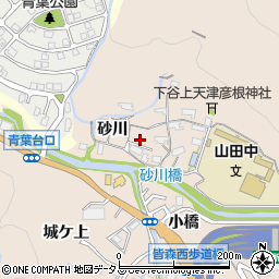 兵庫県神戸市北区山田町下谷上砂川周辺の地図