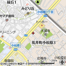 新井建設工業株式会社　小松原事務所周辺の地図
