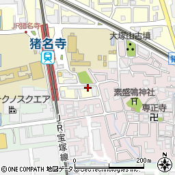 タイムズＪＲ猪名寺駅東駐車場周辺の地図