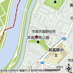 大阪市営井高野住宅４号館周辺の地図