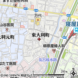 大阪府寝屋川市東大利町周辺の地図