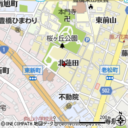 愛知県豊橋市東田町北蓮田周辺の地図