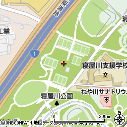 寝屋川公園テニスコート周辺の地図
