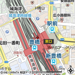 愛知県豊橋市花田町（西宿）周辺の地図