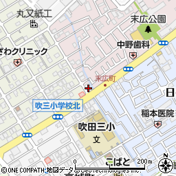 大阪府吹田市末広町6周辺の地図
