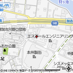 兵庫県加古川市野口町水足179周辺の地図