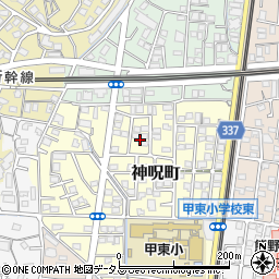 兵庫県西宮市神呪町周辺の地図