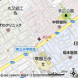 大阪府吹田市末広町6-2周辺の地図