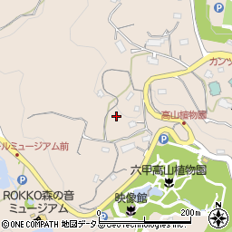 六甲山の上美術館さわるみゅーじあむ周辺の地図