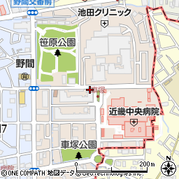 兵庫県伊丹市車塚周辺の地図