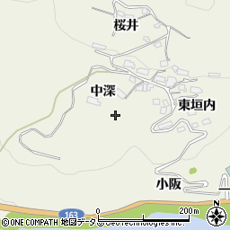 京都府笠置町（相楽郡）切山（中深）周辺の地図