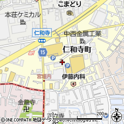 大阪府寝屋川市仁和寺町周辺の地図