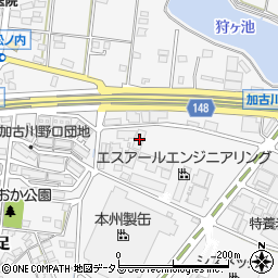 兵庫県加古川市野口町水足179-19周辺の地図