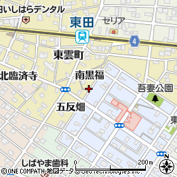 愛知県豊橋市東田町三反畑周辺の地図
