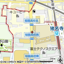 猪名寺西口周辺の地図