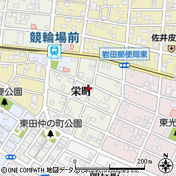 愛知県豊橋市栄町周辺の地図