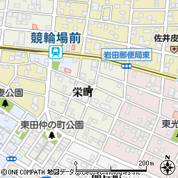 愛知県豊橋市栄町周辺の地図