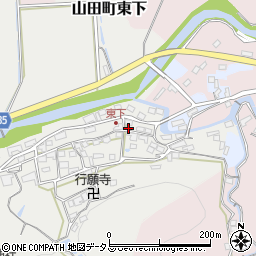 兵庫県神戸市北区山田町東下19周辺の地図