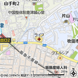 ライフ豊津店周辺の地図