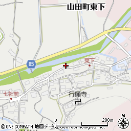 兵庫県神戸市北区山田町東下117-1周辺の地図