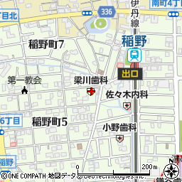 梁川歯科医院周辺の地図