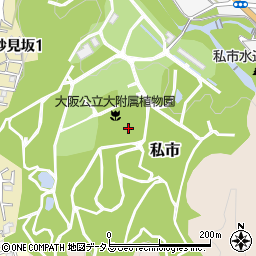 大阪府交野市私市周辺の地図