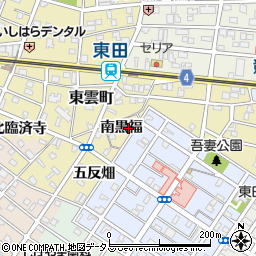 愛知県豊橋市東田町南黒福周辺の地図