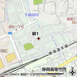静岡県菊川市柳周辺の地図