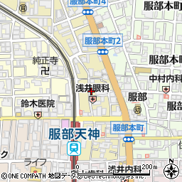 大阪府豊中市服部元町周辺の地図
