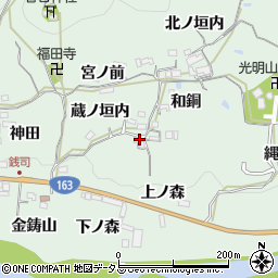 京都府木津川市加茂町銭司下ノ森周辺の地図