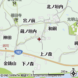 京都府木津川市加茂町銭司（下ノ森）周辺の地図