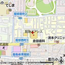 タイムズ阪急オアシス服部西店駐車場周辺の地図
