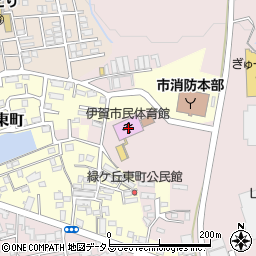 伊賀市民体育館周辺の地図
