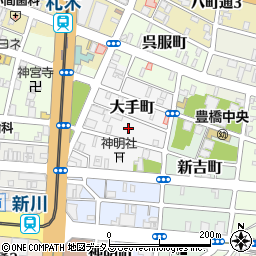 愛知県豊橋市大手町周辺の地図