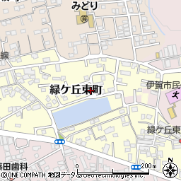 三重県伊賀市緑ケ丘東町周辺の地図