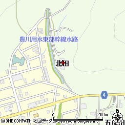 愛知県豊橋市多米町北田周辺の地図