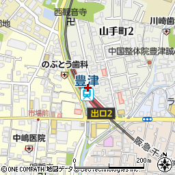 阪急豊津駅前自転車駐車場周辺の地図