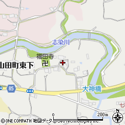兵庫県神戸市北区山田町東下20周辺の地図