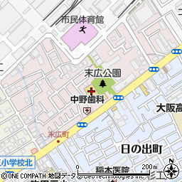 ドラッグストアーサーバ吹田末広店周辺の地図