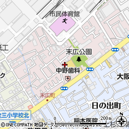 大阪府吹田市末広町20-36周辺の地図