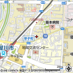 大阪府寝屋川市八坂町14周辺の地図