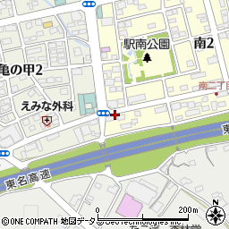 駅南公園入口周辺の地図