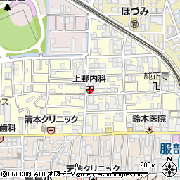 上野内科周辺の地図