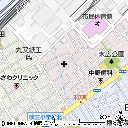 大阪府吹田市末広町9-4周辺の地図