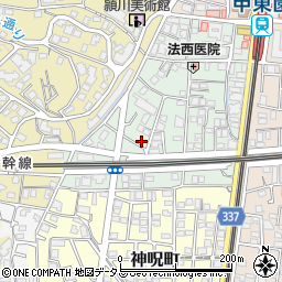兵庫県西宮市松籟荘3-28周辺の地図