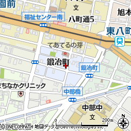 愛知県豊橋市鍛冶町周辺の地図