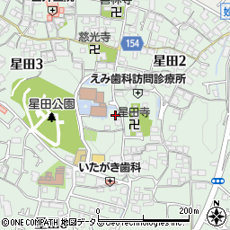 星田会館東駐車場周辺の地図